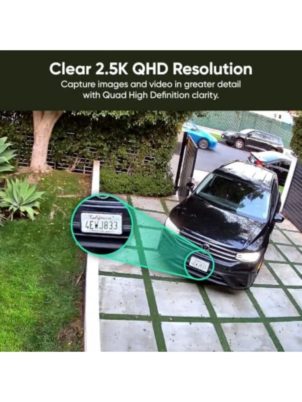 2.5K AI Security Camera - Indoor/Outdoor Home Surveillance, Night Vision, 2 Pack